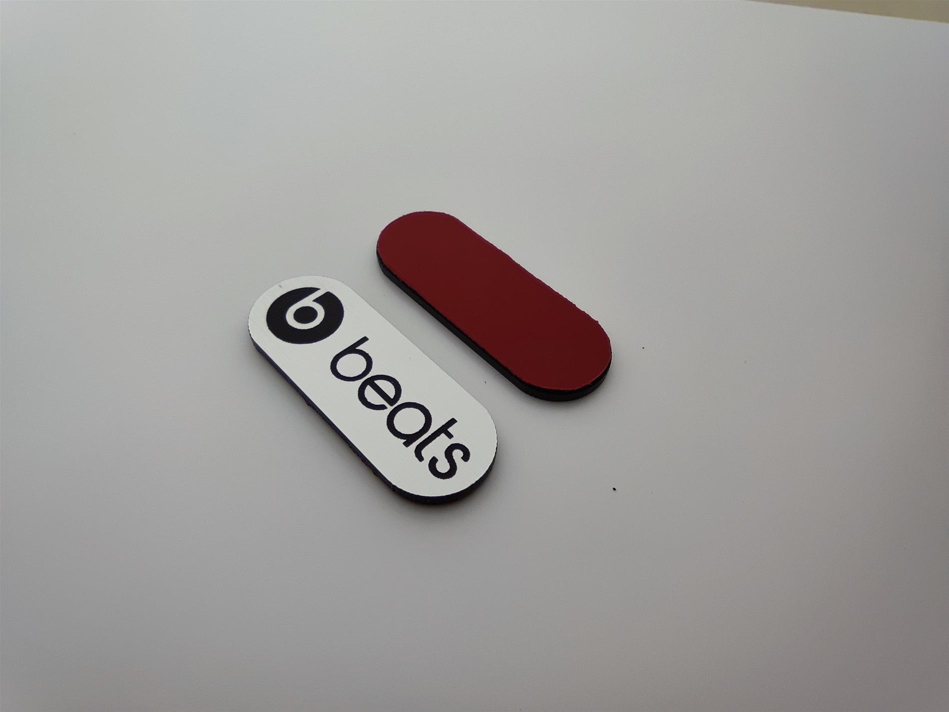 Beats gümüş oval elips logo - Görsel 1