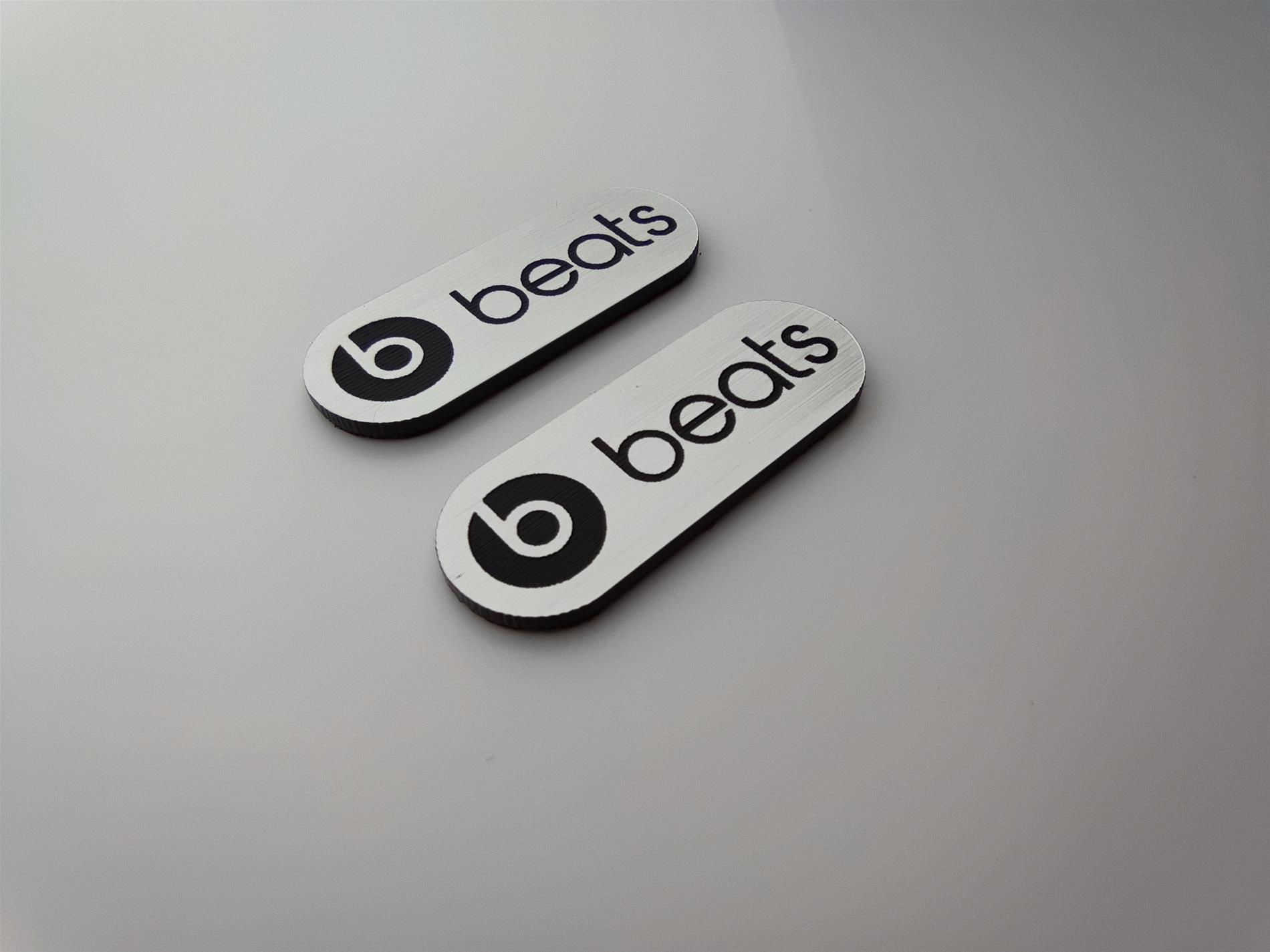 Beats gümüş oval elips logo - Görsel 2