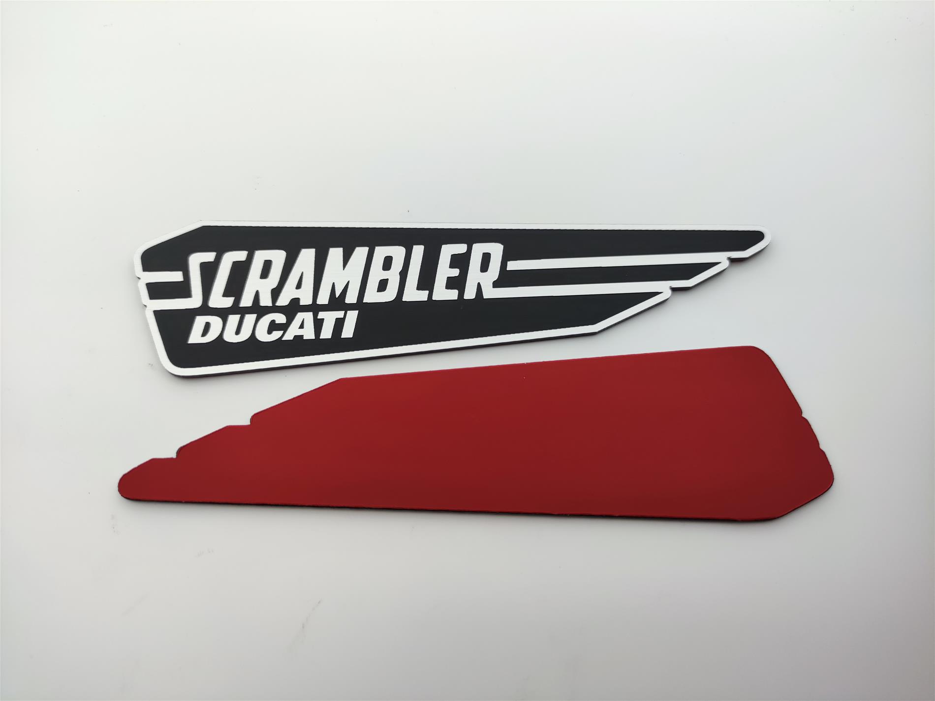Ducati scrambler motosiklet etiketi alüminyum Görünümlü Plastik etiket badge sticker - Görsel 1