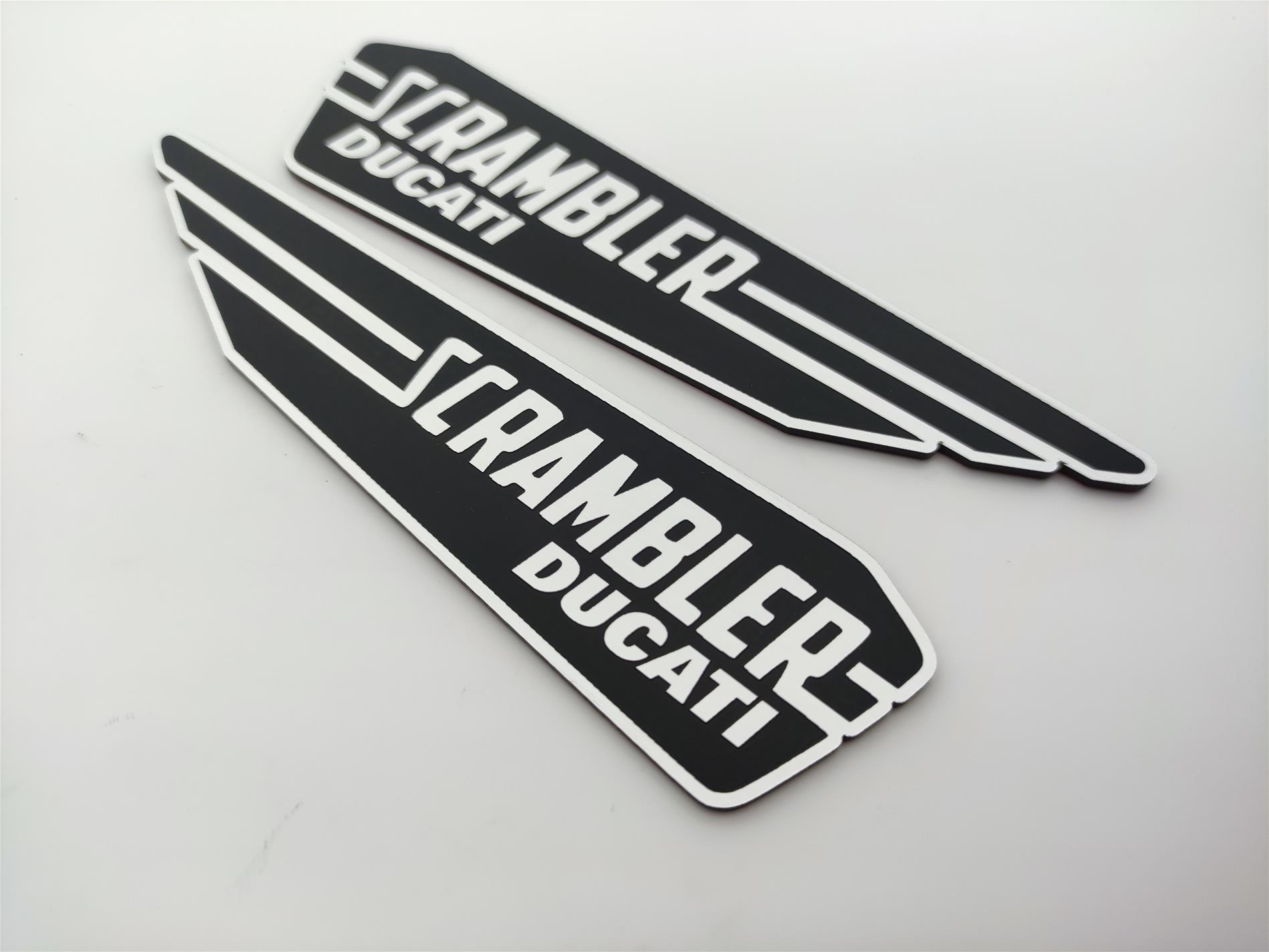 Ducati scrambler motosiklet etiketi alüminyum Görünümlü Plastik etiket badge sticker - Görsel 2