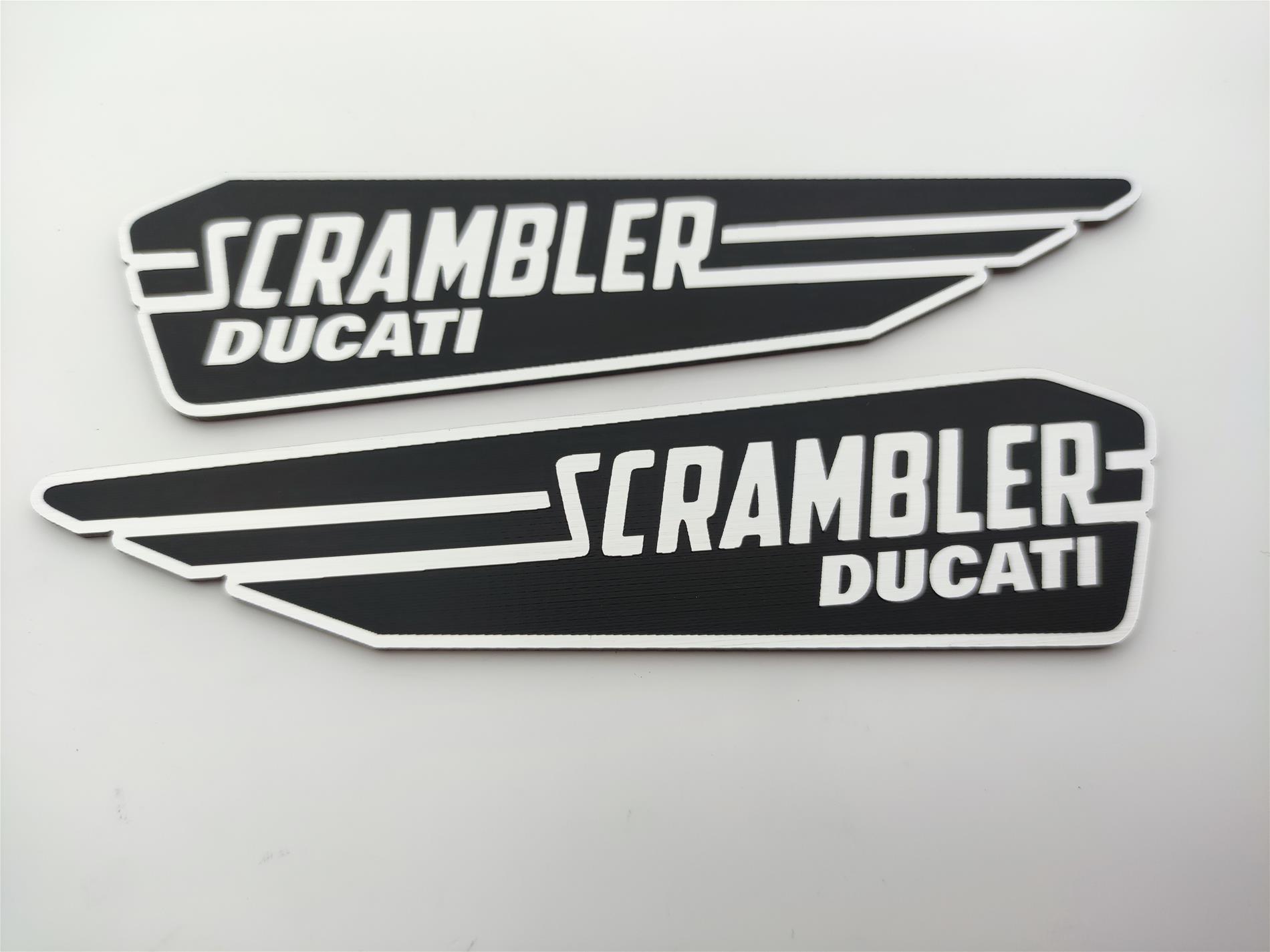 Ducati scrambler motosiklet etiketi alüminyum Görünümlü Plastik etiket badge sticker - Görsel 3