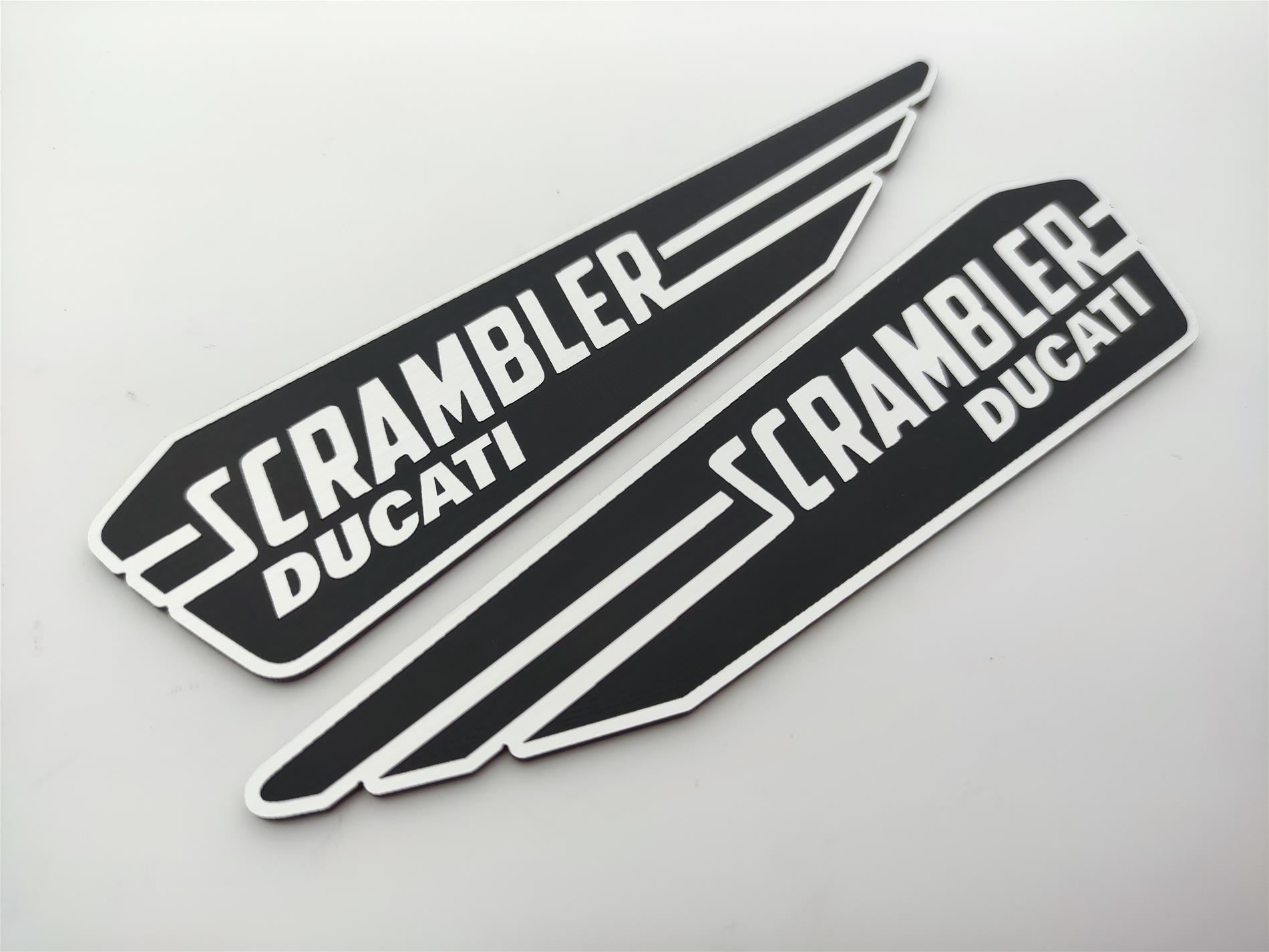 Ducati scrambler motosiklet etiketi alüminyum Görünümlü Plastik etiket badge sticker - Görsel 4