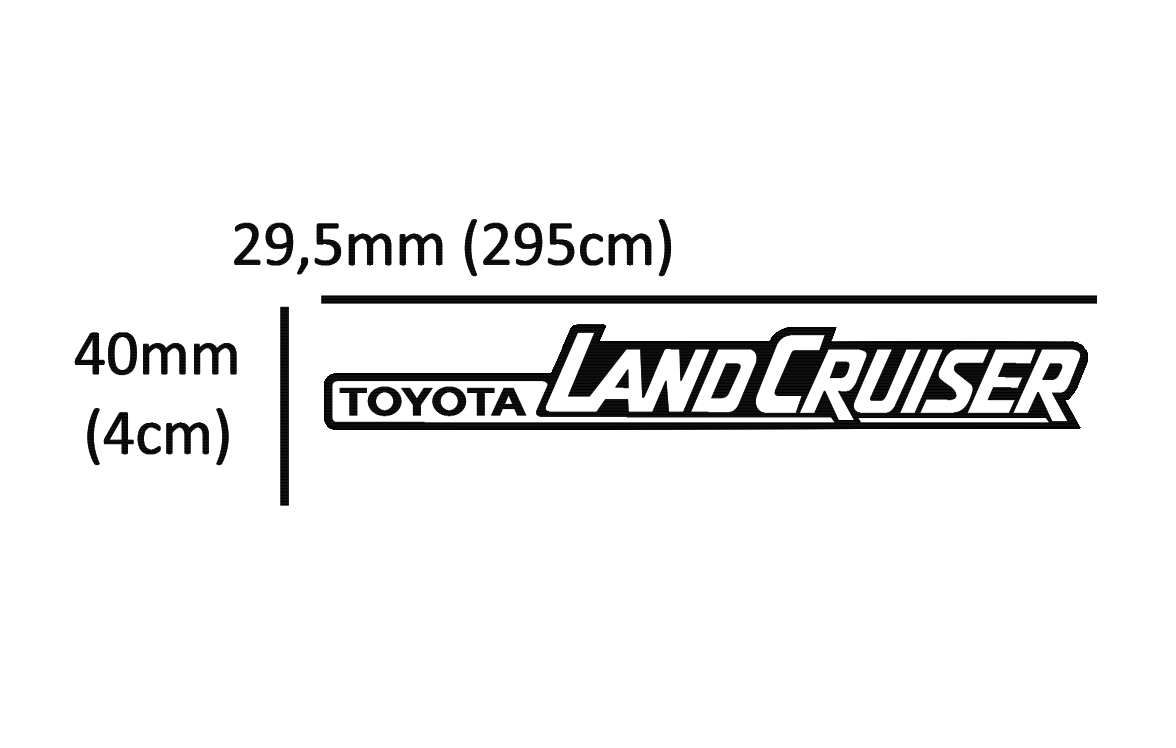 Toyota Land Cruiser gümüş siyah plastik etiket - Görsel 3