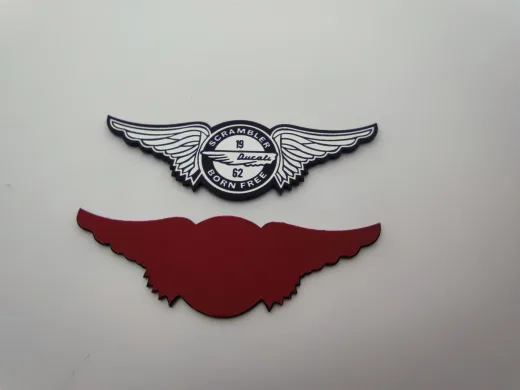 Ducati scrambler kanatlı motosiklet etiketi alüminyum Görünümlü Plastik etiket badge sticker