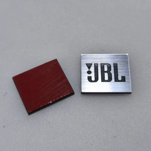 JBL Gümüş Renk siyah yazılı Dikdörtgen plastik etiket , 2 adet 