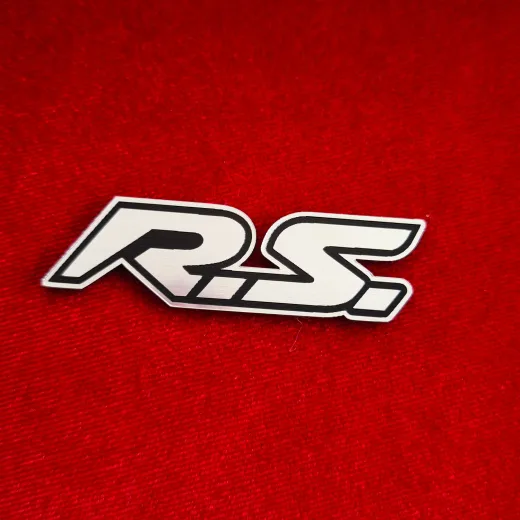 Renault RS Sportif Amblem Etiket - Yüksek Kaliteli Yapışkanlı Plastik