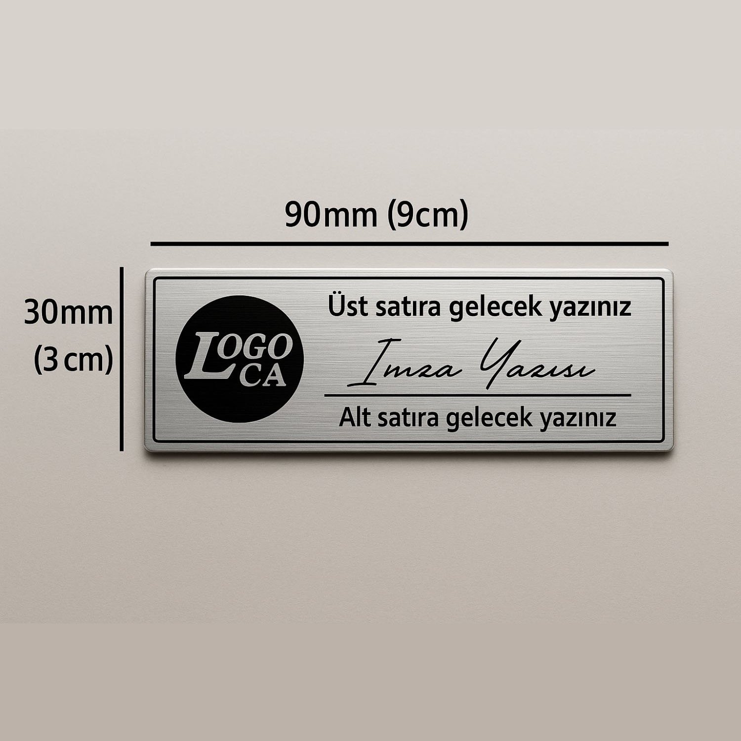 Kişiselleştirilebilir 9x3cm plastik etiket  - Görsel 1
