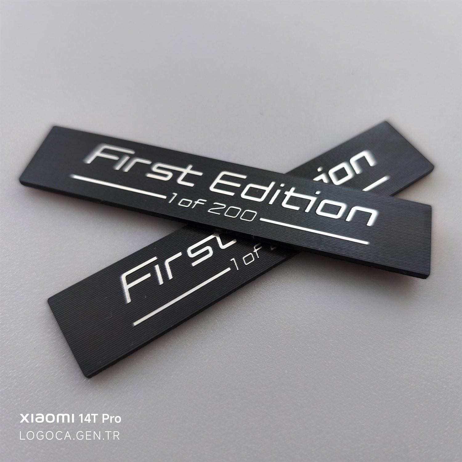 2 adet BMW First Edition Gümüş & Siyah plastik Çıkartma - 10x2cm - Kendinden Yapışkanlı - Görsel 1