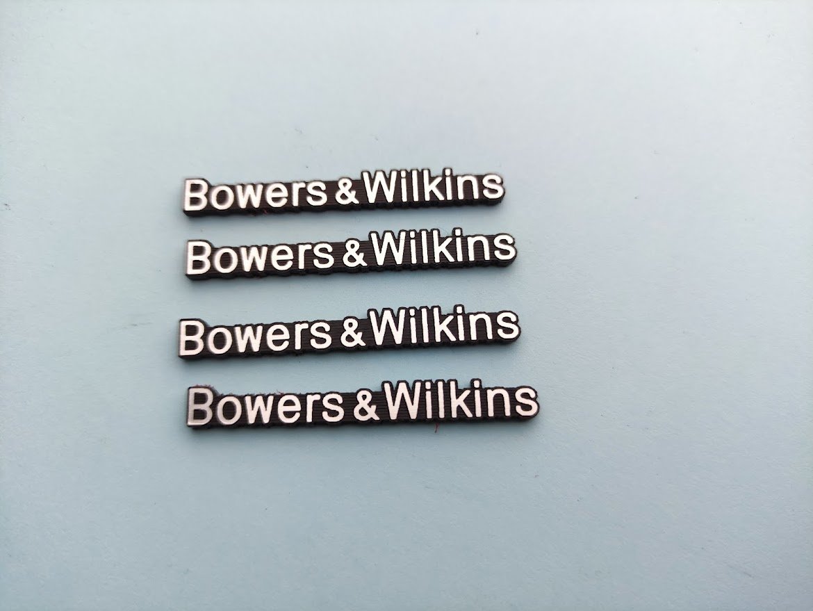 B&W Bowers & Wilkins gümüş & Siyah Plastik  logo Etiket  amblem - Görsel 2