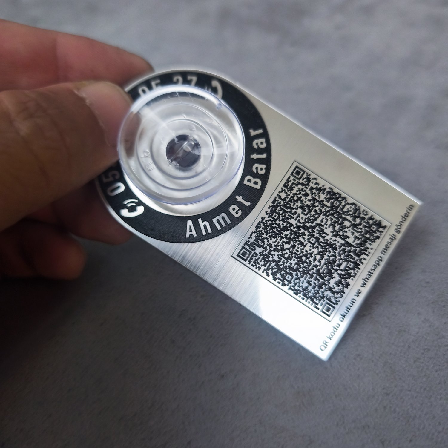 Kişiye Özel QR Kodlu Pratik Araç Park Numaratörü ve Telefon Numarası Kartı - Görsel 1
