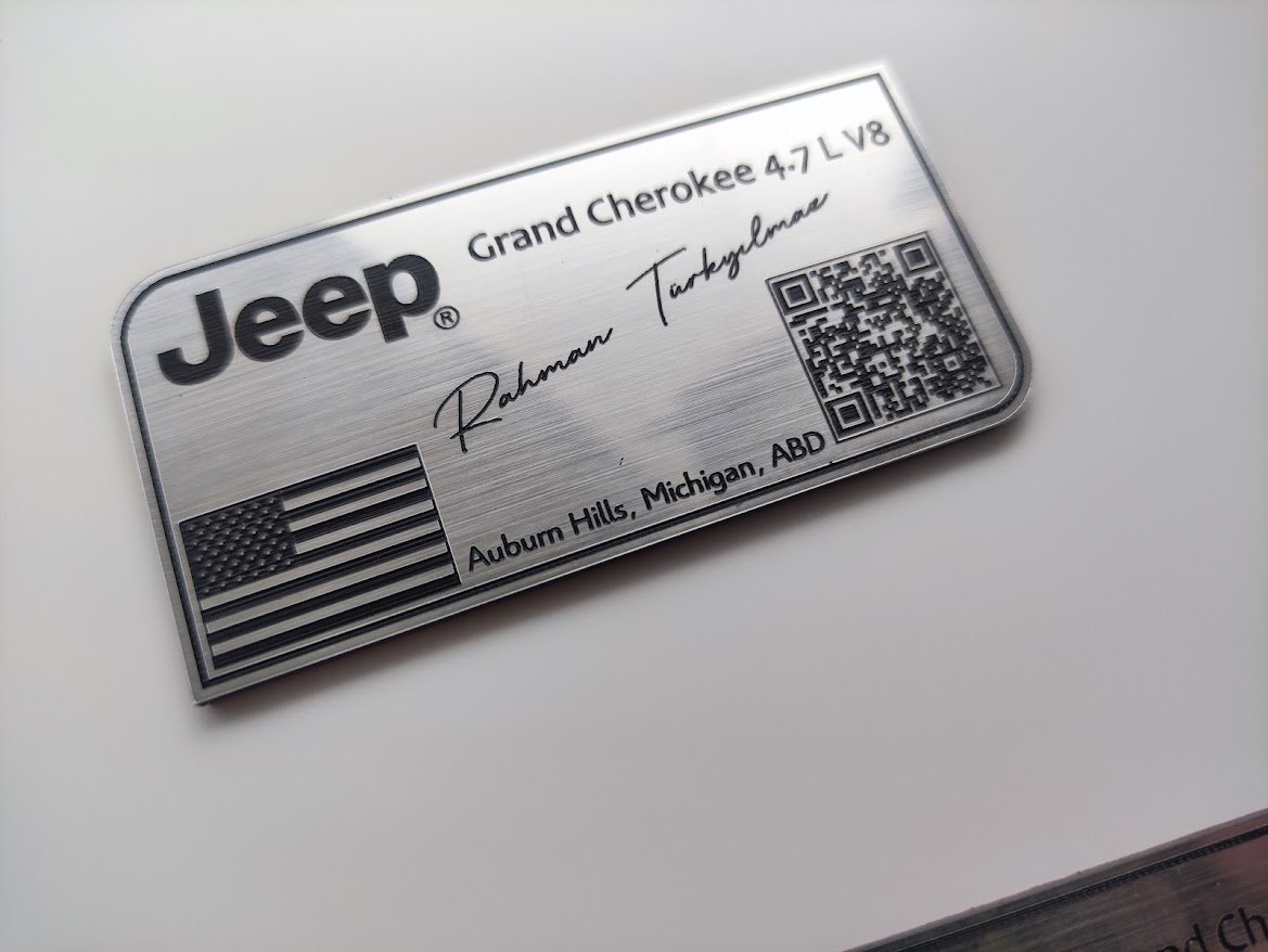 Jeep için Kişiselleştirilmiş QR Kodlu Plastik Etiket  1 adet - Görsel 3