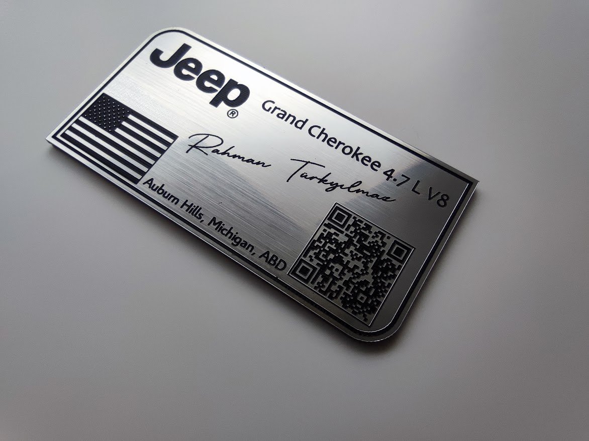 Jeep için Kişiselleştirilmiş QR Kodlu Plastik Etiket  1 adet - Görsel 4